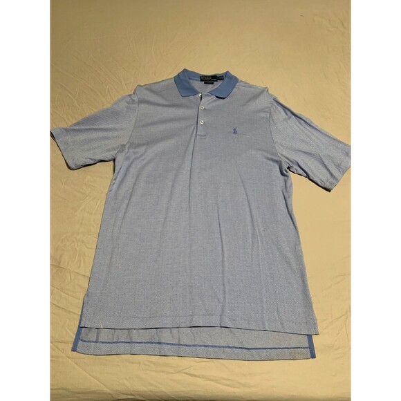 Polo Ralph Lauren Other - Polo Ralph Lauren Shirt Mens Medium Golf Fit Blue/White Chevron‎ Cotton Preppy